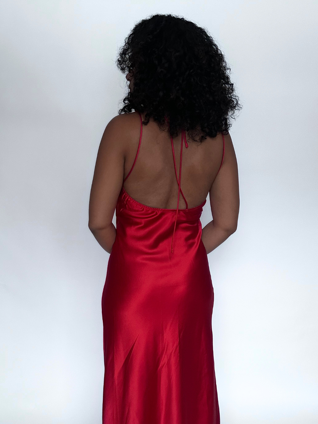 Razzle Red | Midi Satin Dress