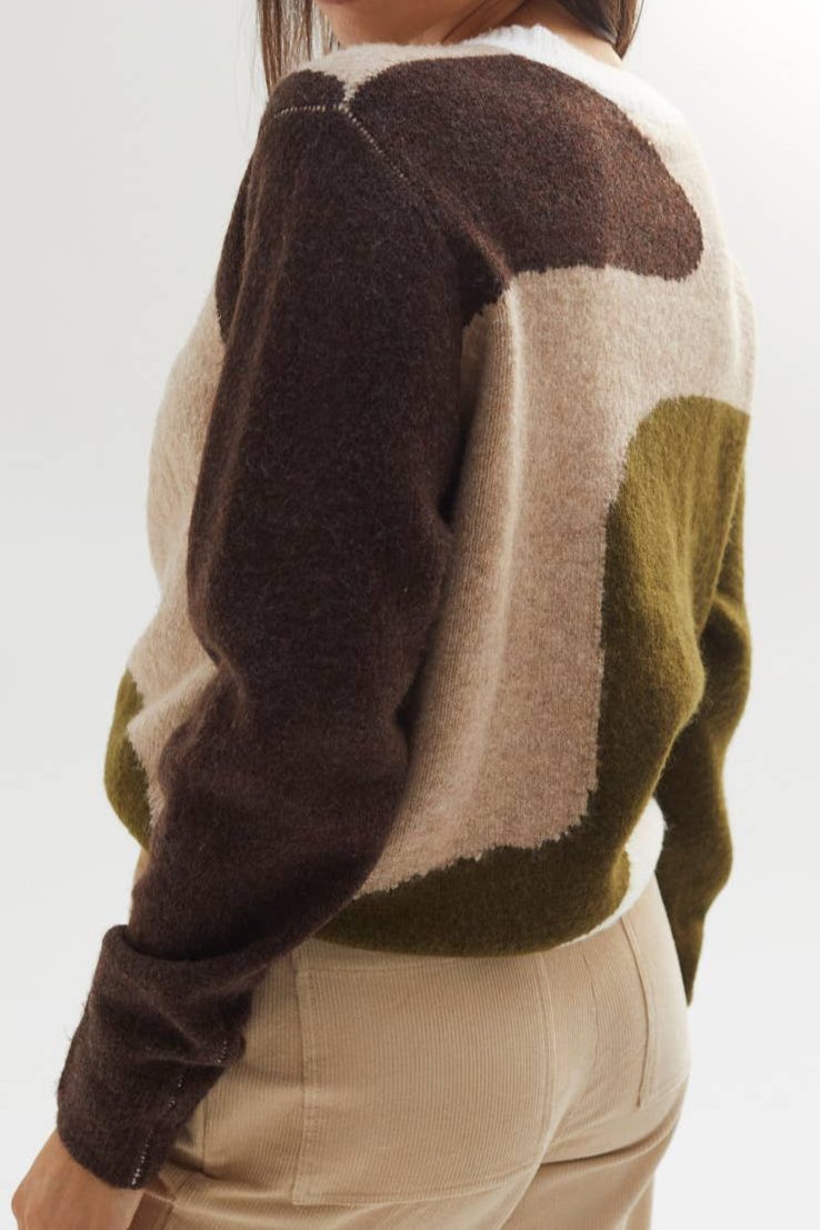 Fireside Cedar | Color-block Sweater Top