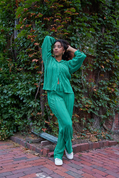Oh Damm! | Plisse Two-Piece Pant Set