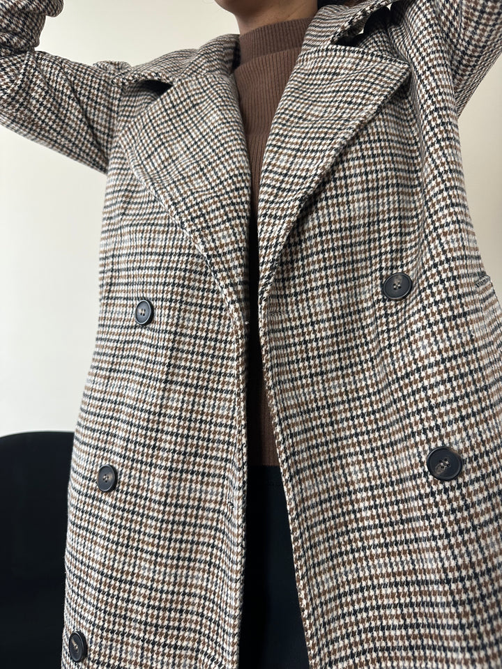 Carrie | Houndstooth Trench Jacket