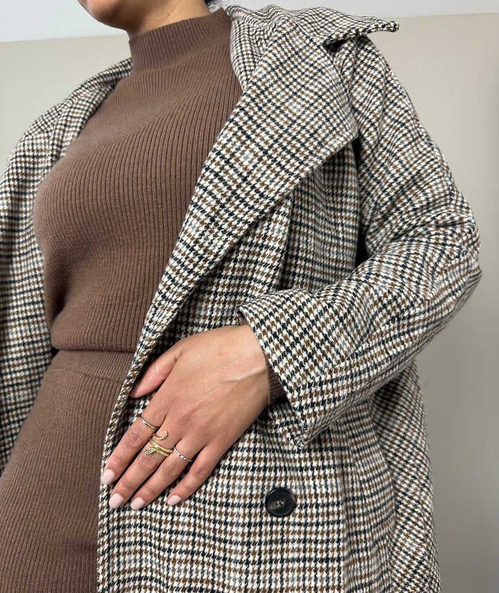 Carrie | Houndstooth Trench Jacket